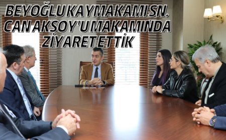 İSTANBUL BEYOĞLUNDA FAALİYET GÖSTEREN ESNAF ODASI TEMSİLCİLERİ BEYOĞLU KAYMAKAMI SN. CAN AKSOY’U MAKAMINDA ZİYARET ETTİ…