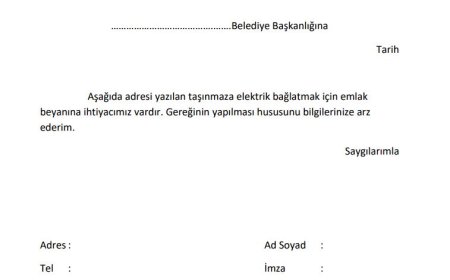 Emlak Beyan Dilekçe Örneği