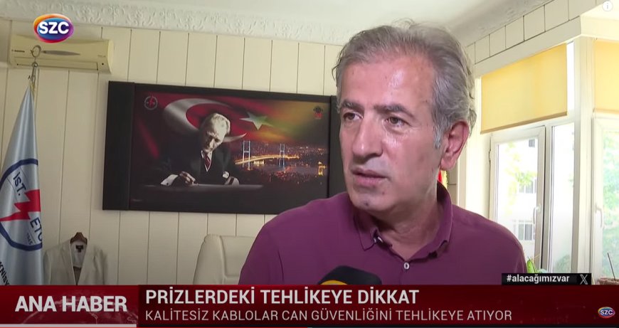 Başkanımız Sözcü Tvde Elektrik yangını bağırarak gelmiyor diyerek tehlikeye dikkat çekti