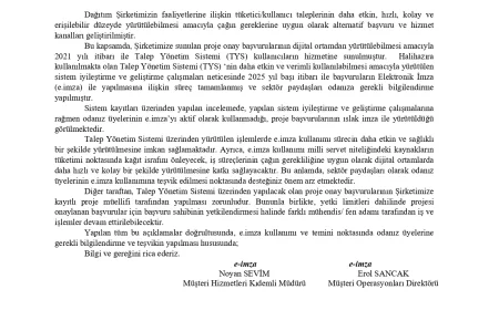 “BEDAŞ TYS Sisteminde Elektronik İmza Uygulaması”