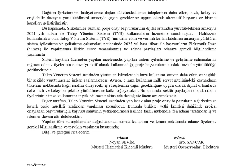 “BEDAŞ TYS Sisteminde Elektronik İmza Uygulaması”