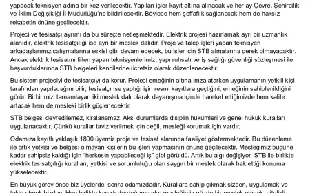 Sevgili meslektaşlarım,  1 Mart itibarıyla elektrik tesisatçılığı yapan tekniker ve teknisyenler için yeni ve güçlü bir döneme giriyoruz. Bu sadece bir belge süreci değil; mesleğimizin itibarını, emeğimizin değerini ve geleceğimizi koruma adımıdır.
